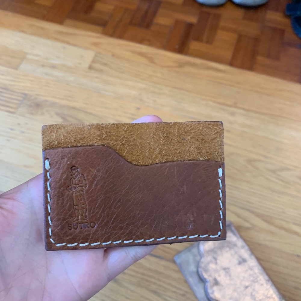 Brown leather card holder